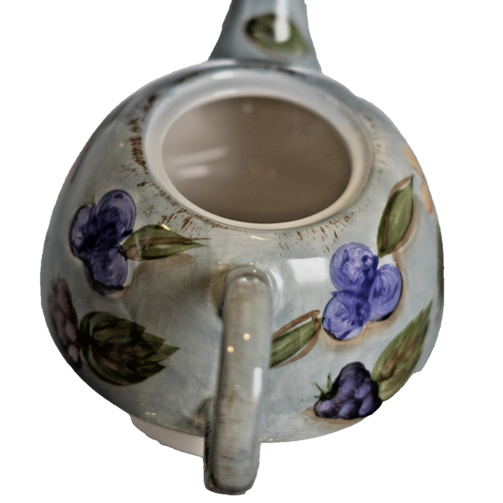Vintage MESA INTERNATIONAL Blue Fruit Teapot for One Cup & Pot with Lid - Picture 15 of 16